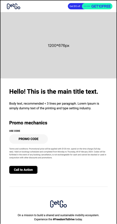 Campaign template, light mode